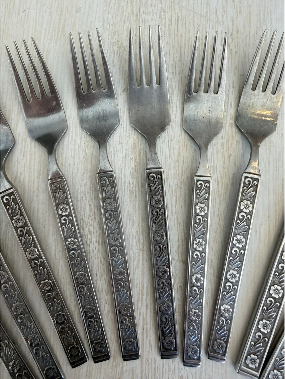 Gold Standard Night Blossom Stainless Flatware Lot Of 19 Japan